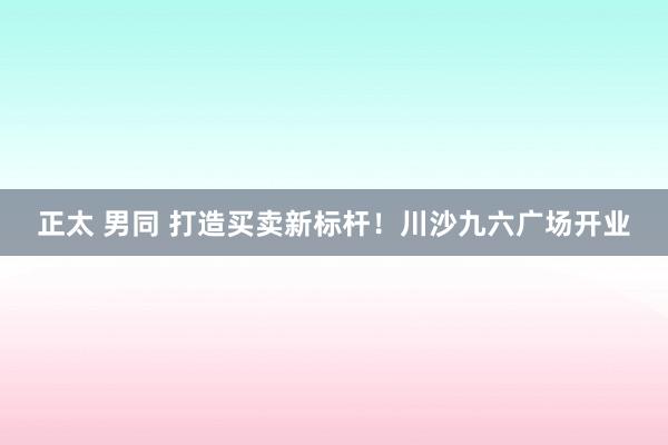 正太 男同 打造买卖新标杆！川沙九六广场开业