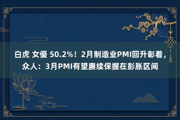 白虎 女優 50.2%！2月制造业PMI回升彰着，众人：3月PMI有望赓续保握在彭胀区间