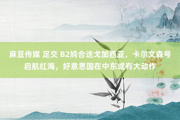 麻豆传媒 足交 B2鸠合迭戈加西亚，卡尔文森号启航红海，好意思国在中东或有大动作
